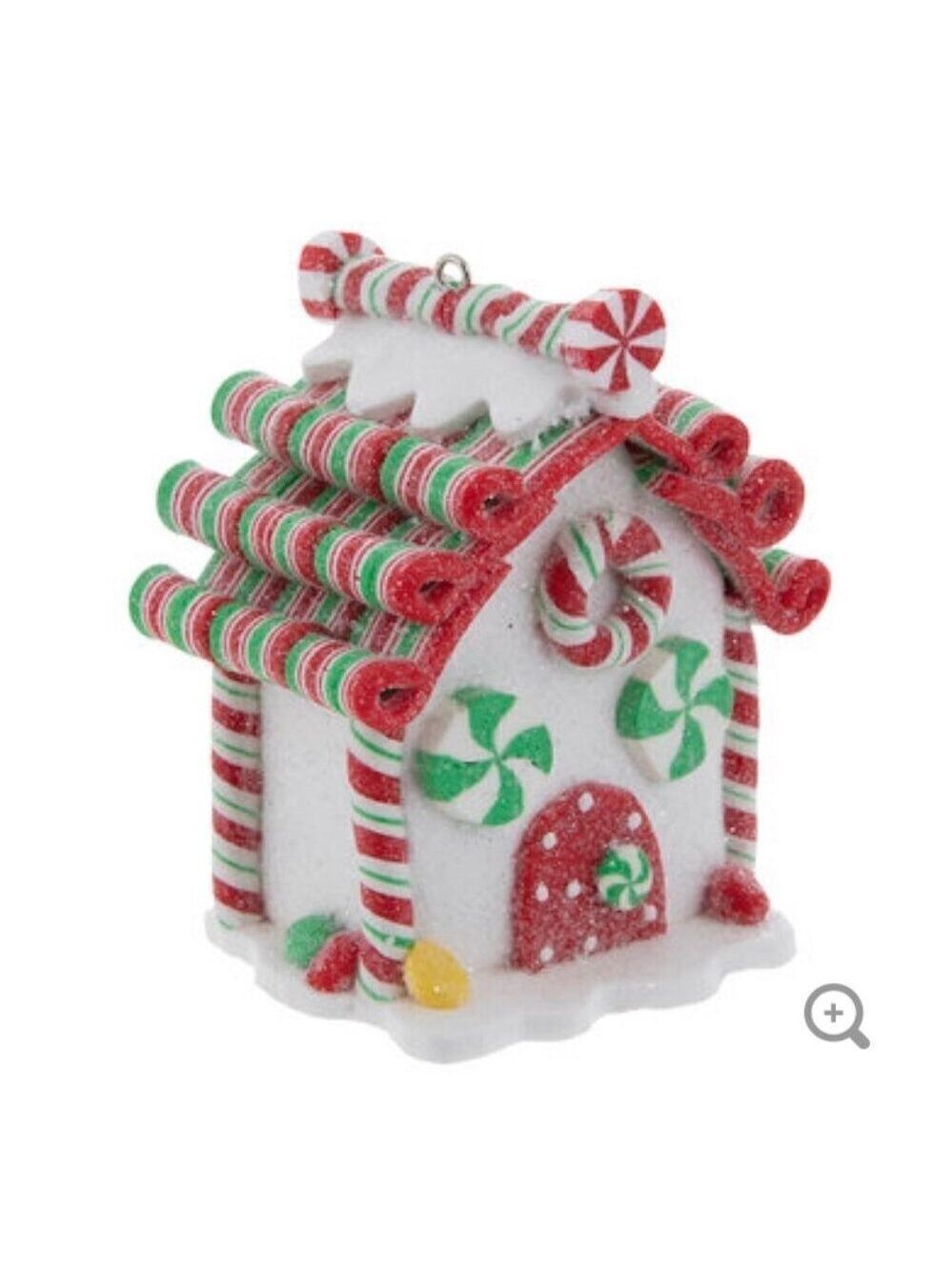 Christmas Candy Cane Peppermint Gingerbread House White Tiered Tray Decor